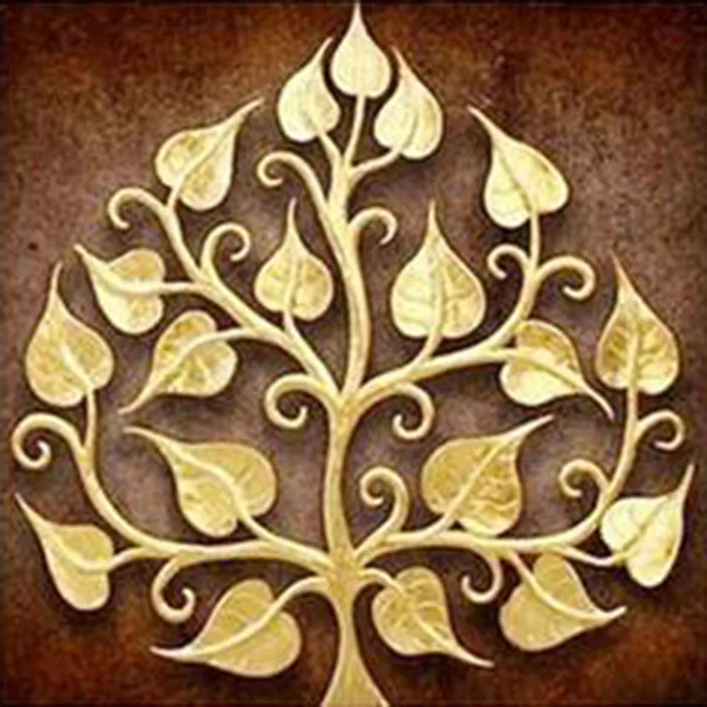 Diamond Painting Golden Leaf subtree full drill Mosaic DIY Cross Stitch Embroidery Home Decorative Craft | Хобби и рукоделие