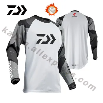 

2019 Autumn Winter Daiwa Dawa Men Fishing Shirt Breathable Hygroscopicity Keep Warm Anti-UV Fishing Clothing XS-5XL Jacket Male