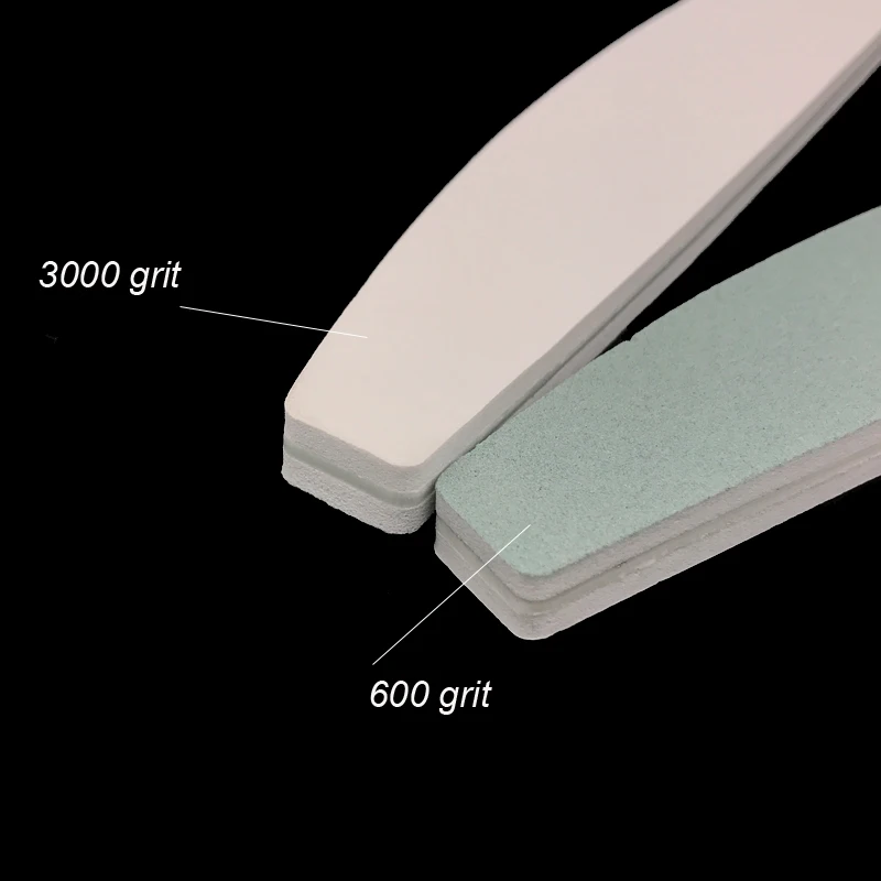 10 шт./лот пилочка для ногтей Губка Алмазная лодка пилка для ногтей гладкая полировальная пилка для ногтей Шлифовальная Пилка маникюрные полировальные инструменты 600/3000