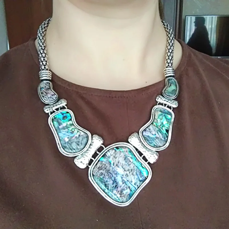 Ювелирные изделия FLOLA Boho уникальные Чокеры в виде раковины абалона ожерелье s для
