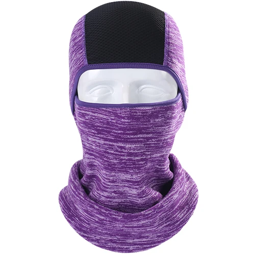 Зимняя полярная Балаклава из флиса, полная маска для лица, грелка для ушей, маска для защиты лица, головной убор, шапки, шлем, лайнер для мужчин и женщин - Цвет: Light Purple