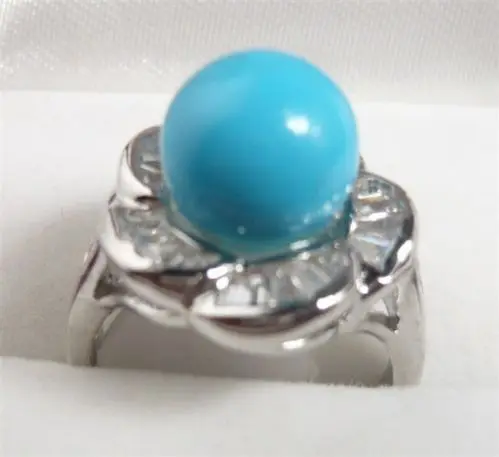 Горячие продажи &gt@@ Fine blue sea shell жемчуг шарик 18KGP кольцо (6 7 8 9) | Украшения и