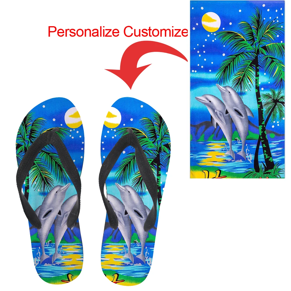 

Jackherelook Customize Images Logo Flip Flops Women's Summer Beach Slippers Soft Bottom Rubber Ladies Flat Sandals Female Shoes