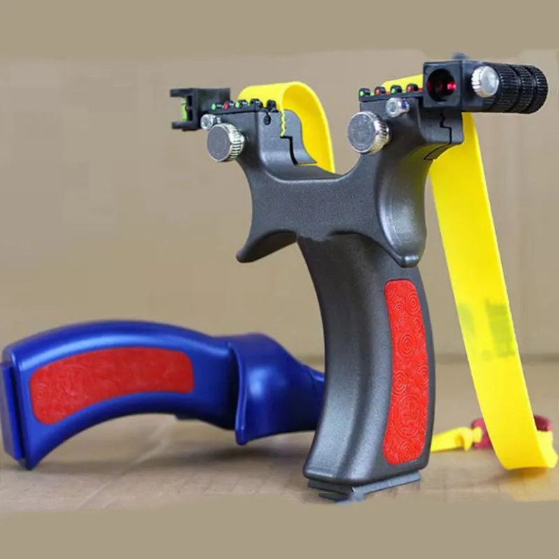 

New hunting resin slingshot with laser precision aiming point and rubber band outdoor sling shot