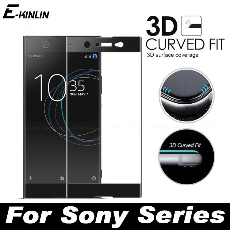 

3D Curved Cover Screen Protector Film For Sony Xperia XZ3 XZ X XZ1 XZ2 Compact XA XA1 XA2 1 10 Plus Ultra Premium Tempered Glass