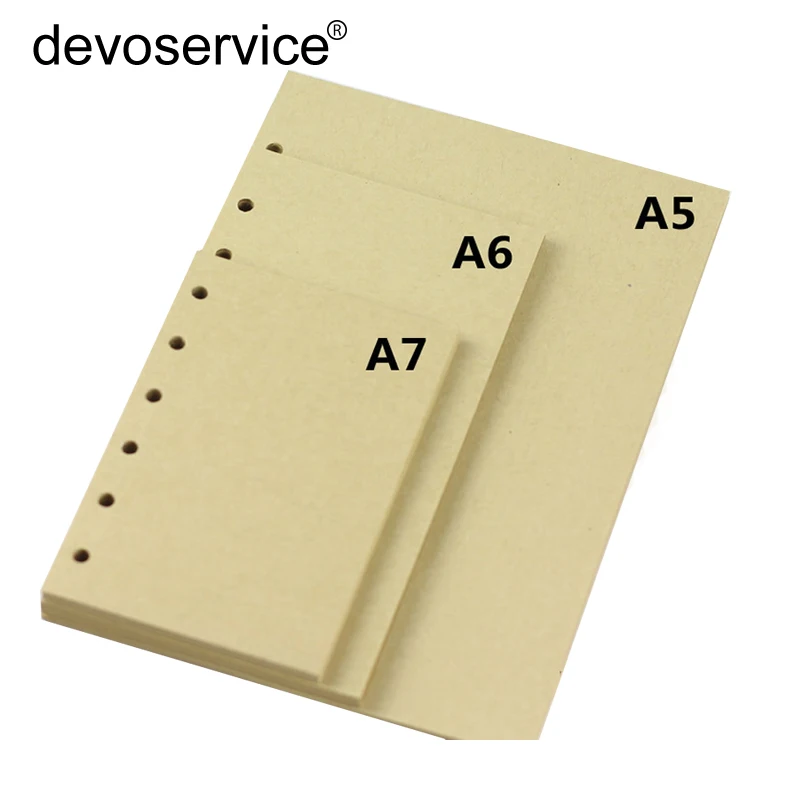 

A5 A6 A7 Vintage Kraft Paper Inner Filler For PU Leather Notebook Diary Agenda Journal Scrapbook Paper School Office Supplies