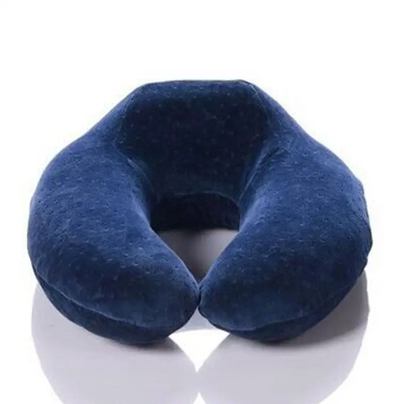 Memory Foam Большой U Форма Путешествие поездка подушки для поддержки шеи подголовник для релаксации - Цвет: navy blue