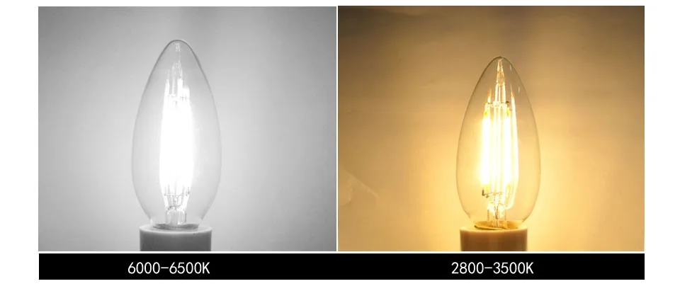 E14 Светодиодный накаливания свет Стекло Корпус лампы 220 В 110 В 120 В 2 Вт 4 Вт 6 Вт ампулы светодиодная лампа 360 градусов люстра заменить накаливания