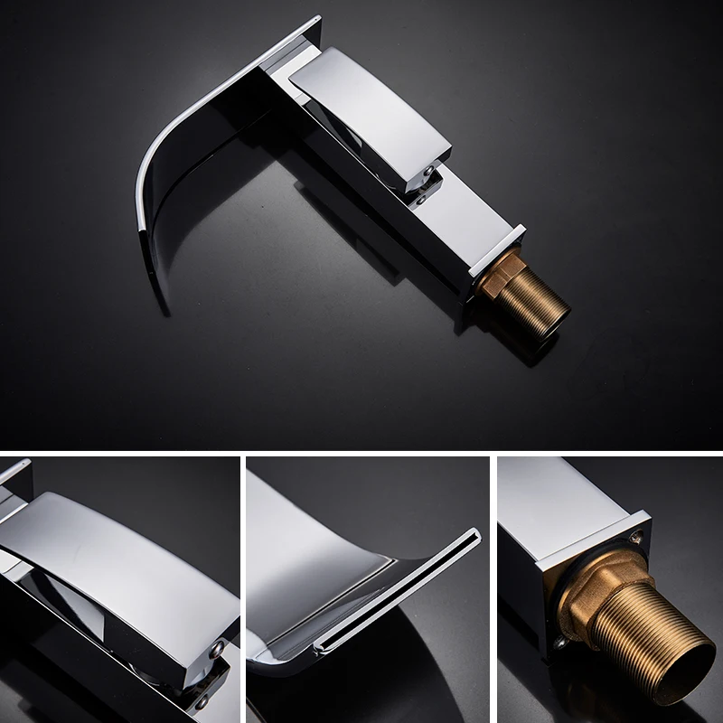 quyanre wanfan gappo waterfall basin faucet single handle mixer tap with waterfall spout deck mounted bathroom shower faucet4