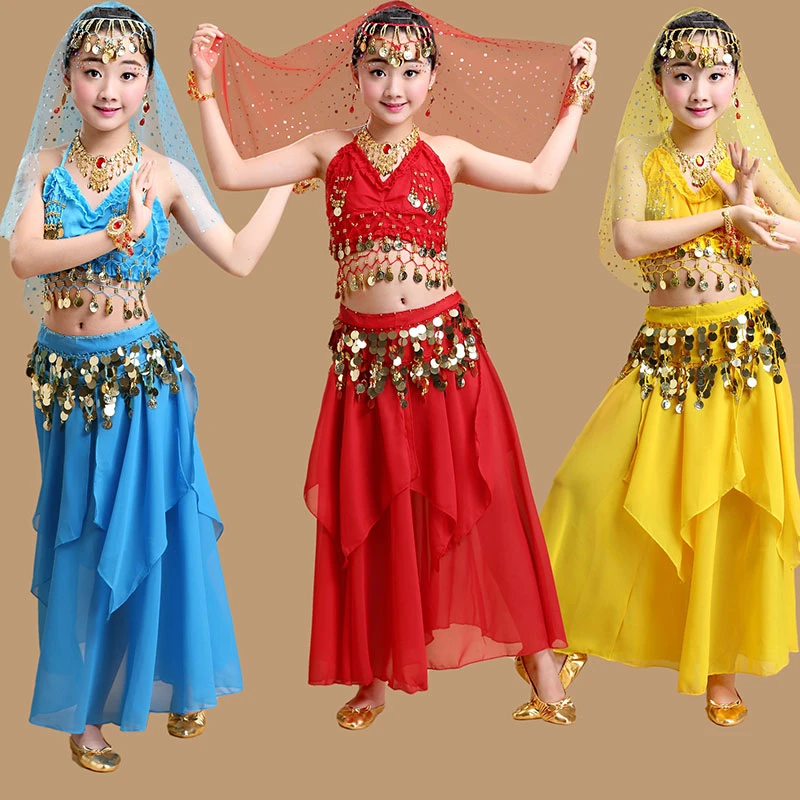 Disfraz de danza del vientre para niñas, conjunto de danza india, del vientre, disfraces de de Egipto|Danza del vientre| AliExpress