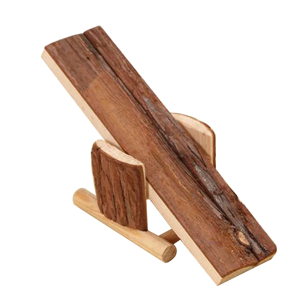 

For Small Animal Bird Cage Exercise Rat Climbing Funny Living Natural Platform Play Nest Seesaw Toy Pet Hamsters House Wooden