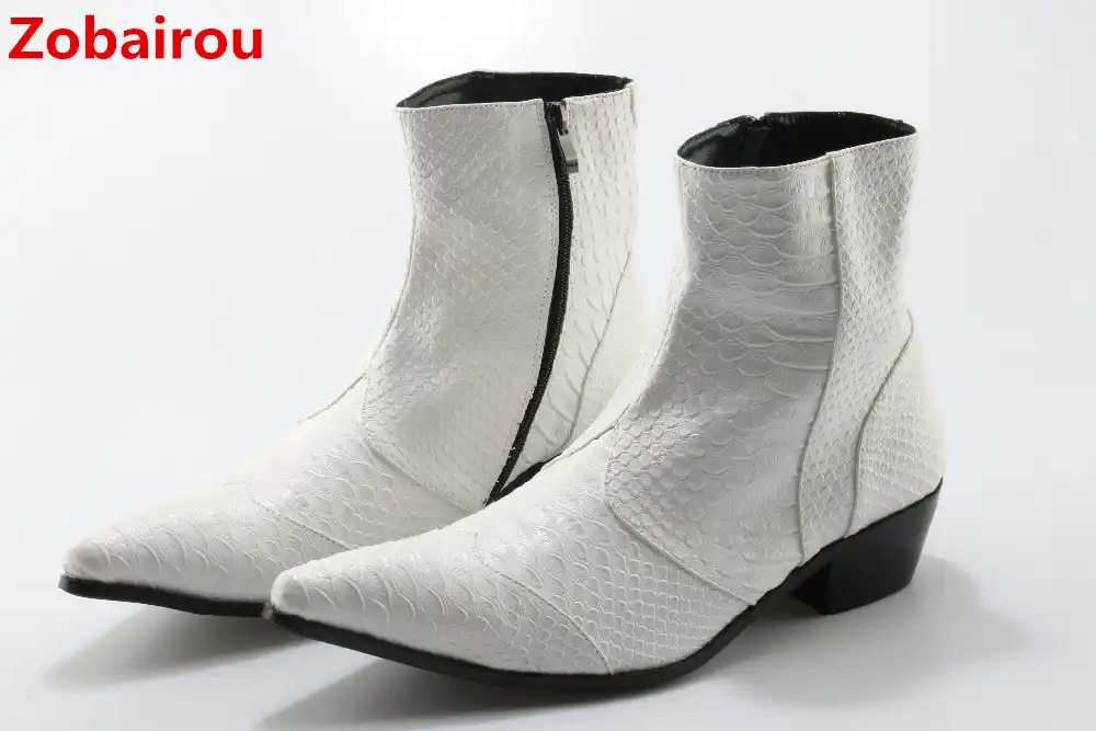 white cowboy ankle boots