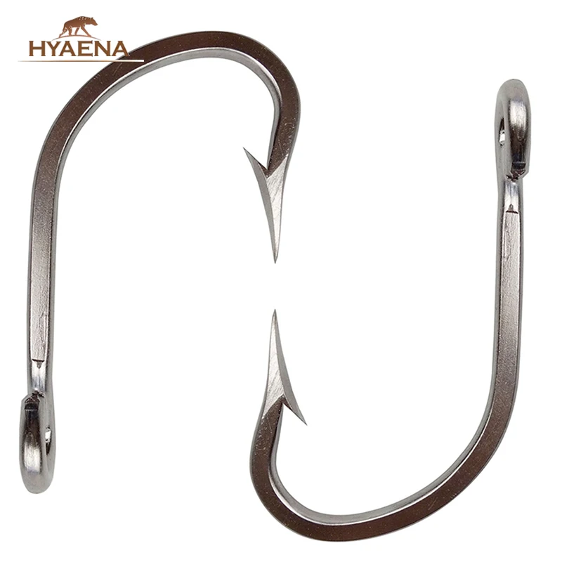 

Hyaena 10pcs/lot 5/0-10/0 7731 Big Game Tuna Stainless Steel Fishing Hooks Super Seafishing Hooks Boat Fishing Hooks