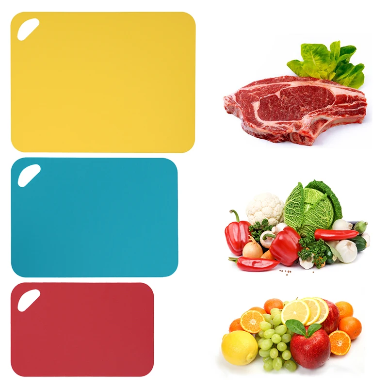 

3 Pcs Cutting Boards Kitchen Chopping Board Set PP Cheese Board Hangable Cutting Plank Chopping Blocks Kitchen Stuff Stock