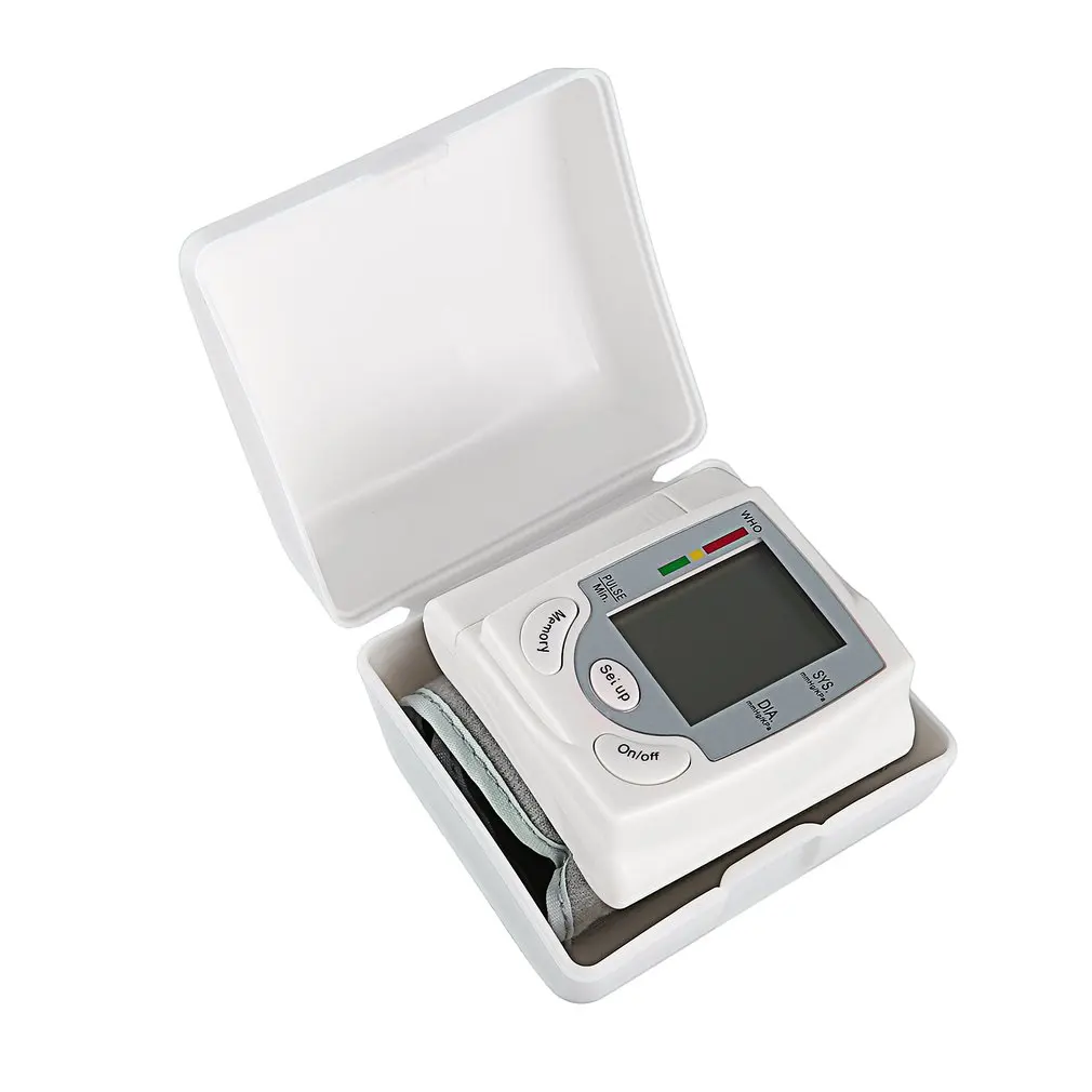 

Automatic Wrist Blood Pressure Monitor Digital LCD Display Pulse Rate Meter Wrist Electronic Watch Arm Meter Sphygmomanometer