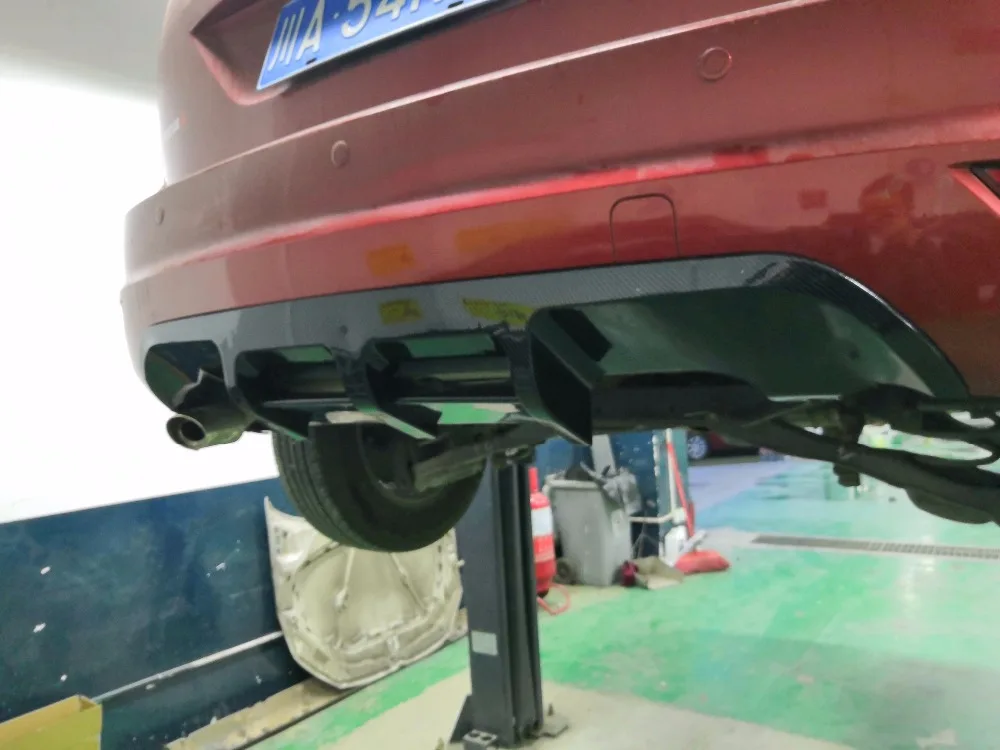 Для Ford Focus 2009 2010 2011 2013 ABS пластик черный Задний спойлер диффузор Защита бампера защитная накладка