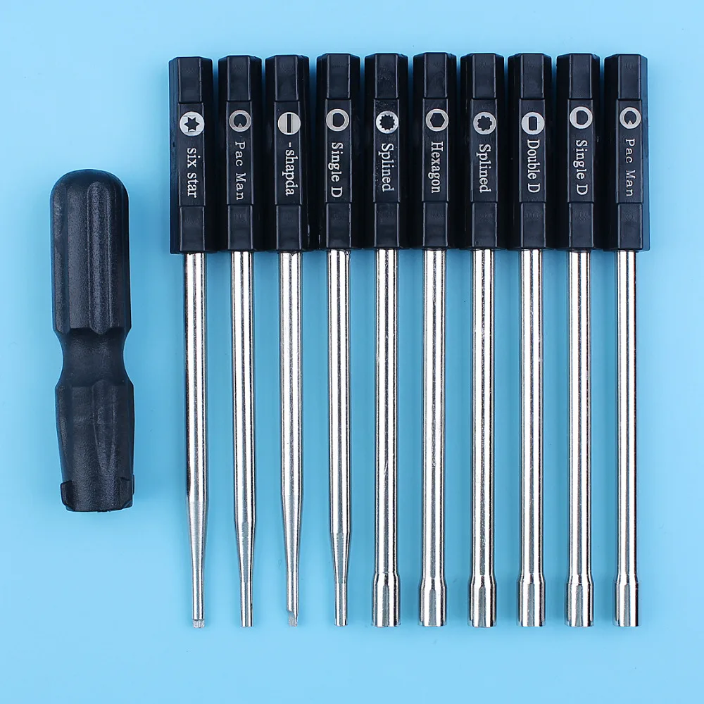 Carburetor Adjusting Screw Tool Set Pac Man / Single D / Double D / 7 Teeth Splined / Hexagon