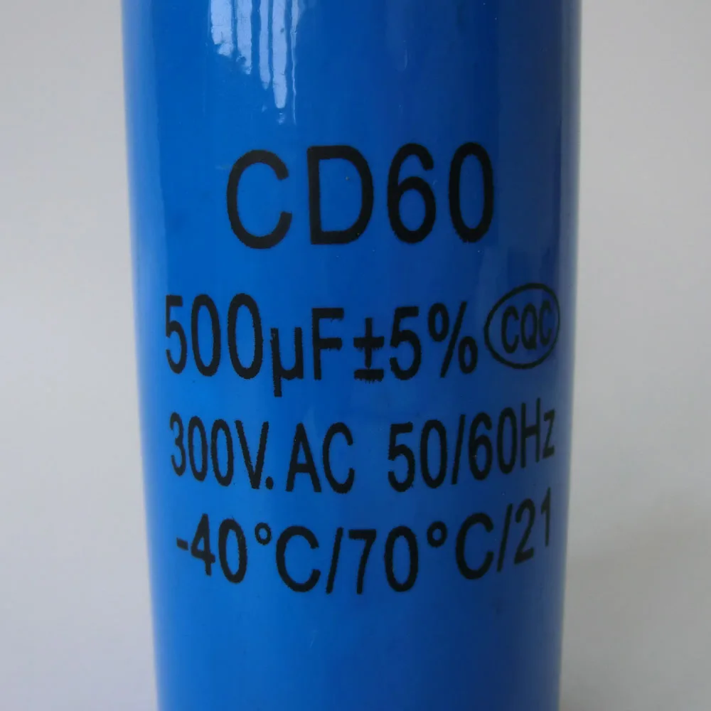 CD60 500 мкФ 250V AC пусковой конденсатор для сверхмощного электрического двигателя Воздушный компрессор красный желтый два провода - Цвет: 300V