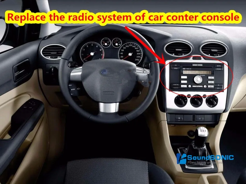 Clearance 10.2Inch Full Touch Screen Android 6.0 Car DVD GPS Special for Ford for Focus 2004-2007 with Manual AC Wifi 1024*600 HD Screen 2