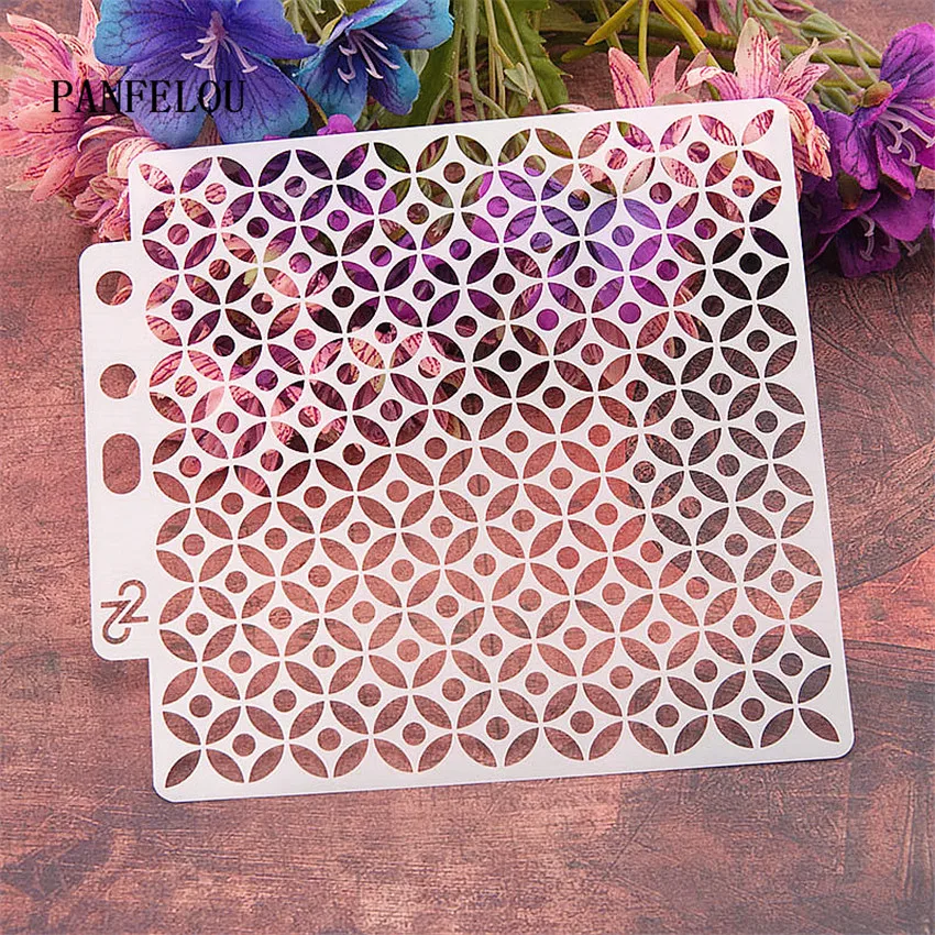 

The grid circle scrapbook stencils spray plastic mold shield DIY cake hollow Embellishment printing lace ruler Valentine's Day