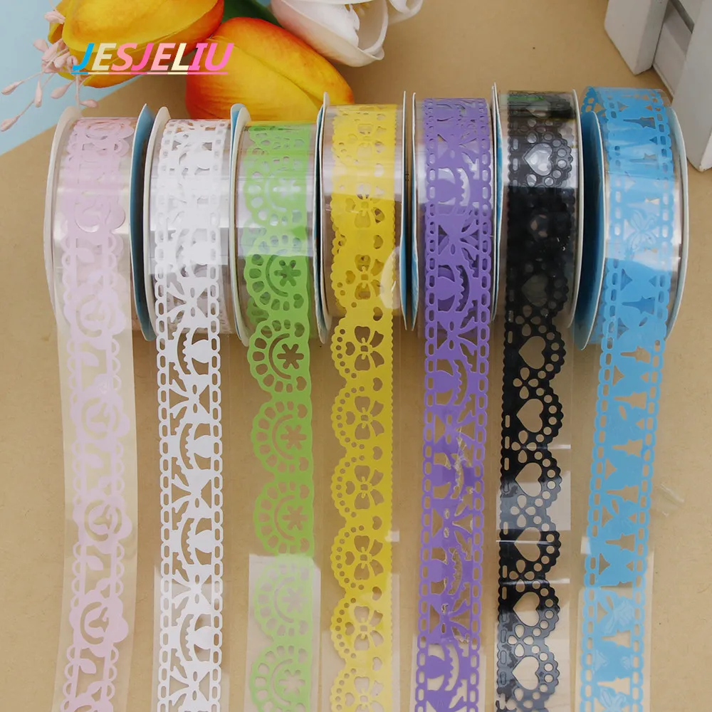 

NEW 1X Lace Sticky Paper SELF Adhesive Washi Tape Sticker Masking Decorative DIY