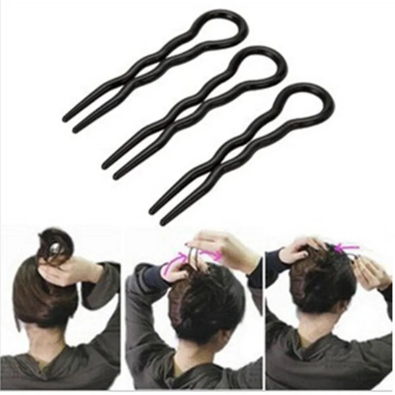 Newest 3 Pcs Fashion Women Magic Hair Twist Styling Clip Stick Bun