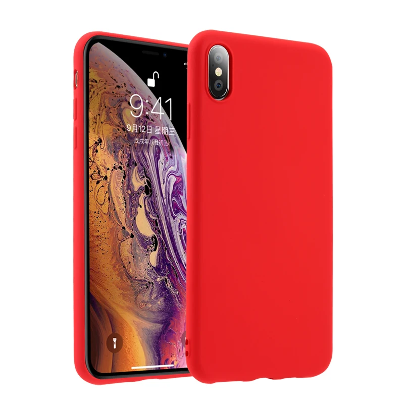 

Liquid Soft Case For iphone 7 8 Plus X XS Max XR 6 6s Plus 5s SE Capa Funda Coque Original Soft Silicon Touch Cover Cases