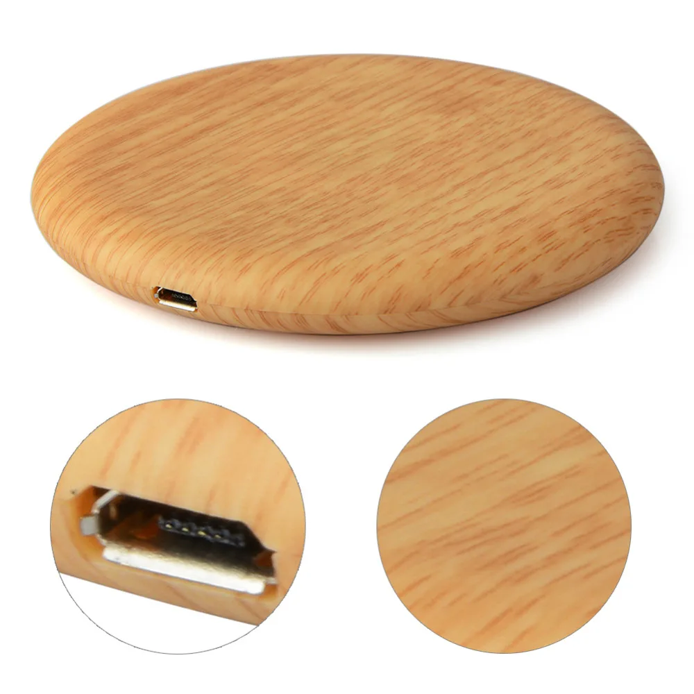 

Hot Qi Wireless Charger Slim Wood Pad Charging Mat For Samsung Galaxy S6 S7 S8 Edge Note 8 Apple iPhone 8 8 Plus