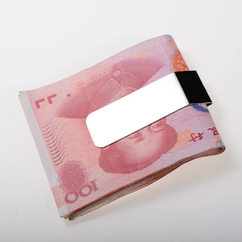 Metal money clip QOONG Lettering Stainless Steel Metal Money Clip Fashion Crafts Novel Cash Clamp Holder Mini Wallet for Men Women 40-011