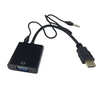 HDMI to VGA Adapter with Audio Cable Raspberry Pi 3 HDMI to VGA Converter Adapter Cable Suport 1080P HDTV Displayer for PC