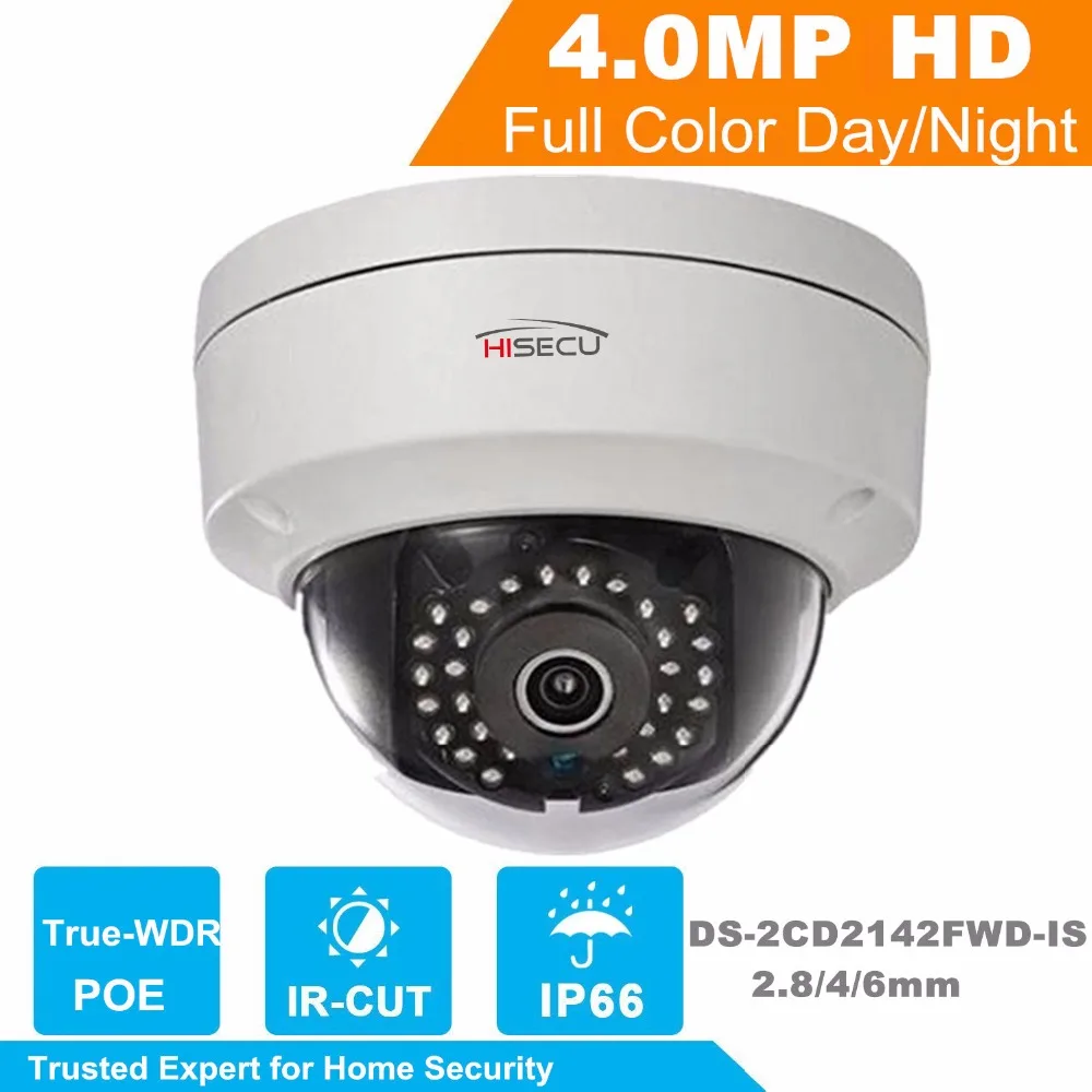 HiSecu 1080P Suveillance Camera 4.0MP Dome IP Camera Outdoor/Indoor Security IP Camera Built-in SD Card Slot & Audio Wholesale Construction & Real Estate