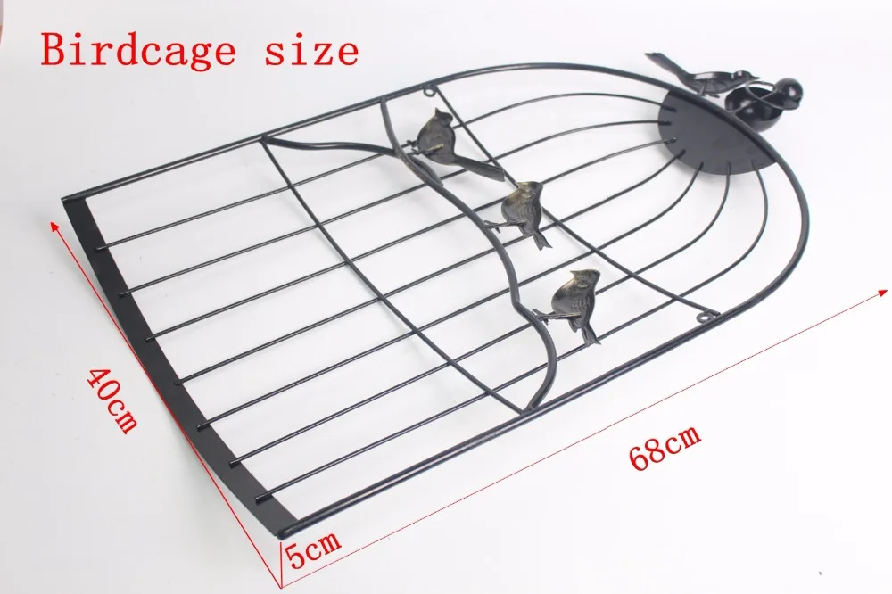 Large Iron Antique Decorative Half BirdCages Classic Iron Birdcage With Artificial flower for Wedding Home Deco (16)