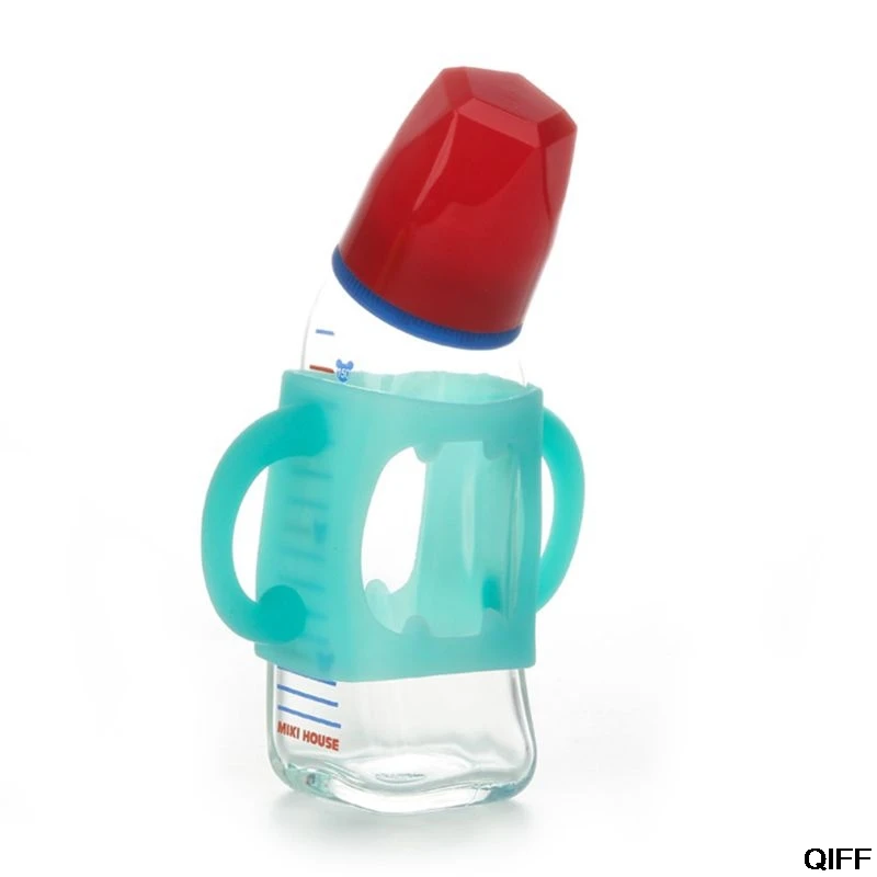 Прямая поставка, детская бутылочка, универсальная ручка, мягкая силиконовая ручка с широким горлом, разноцветные термостойкие бутылочки для кормления, аксессуары
