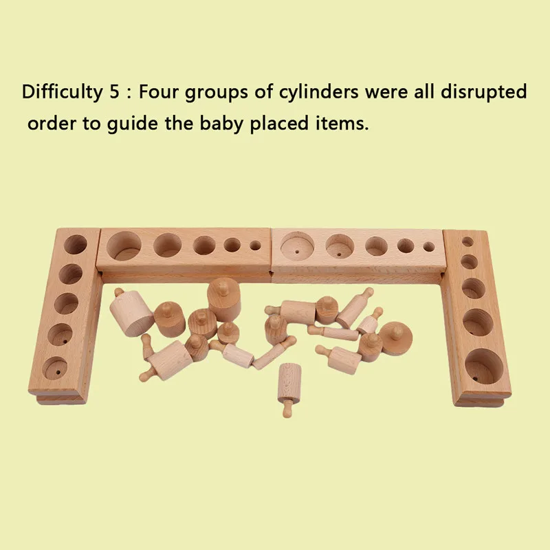 Деревянные игрушки головоломка Монтессори обучающая цилиндрическая розетка игрушка для развития ребенка практика и чувство головоломки