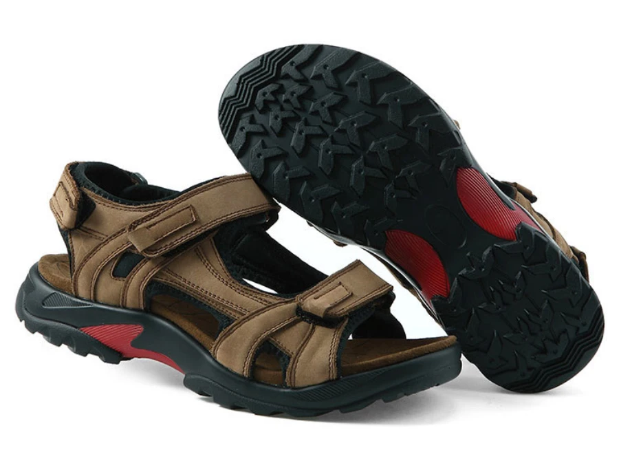 Брендовые классические мужские мягкие сандалии; удобная мужская летняя обувь; кожаные сандалии; большие размеры; сандалии на плоской подошве; Мужская дышащая обувь в римском стиле
