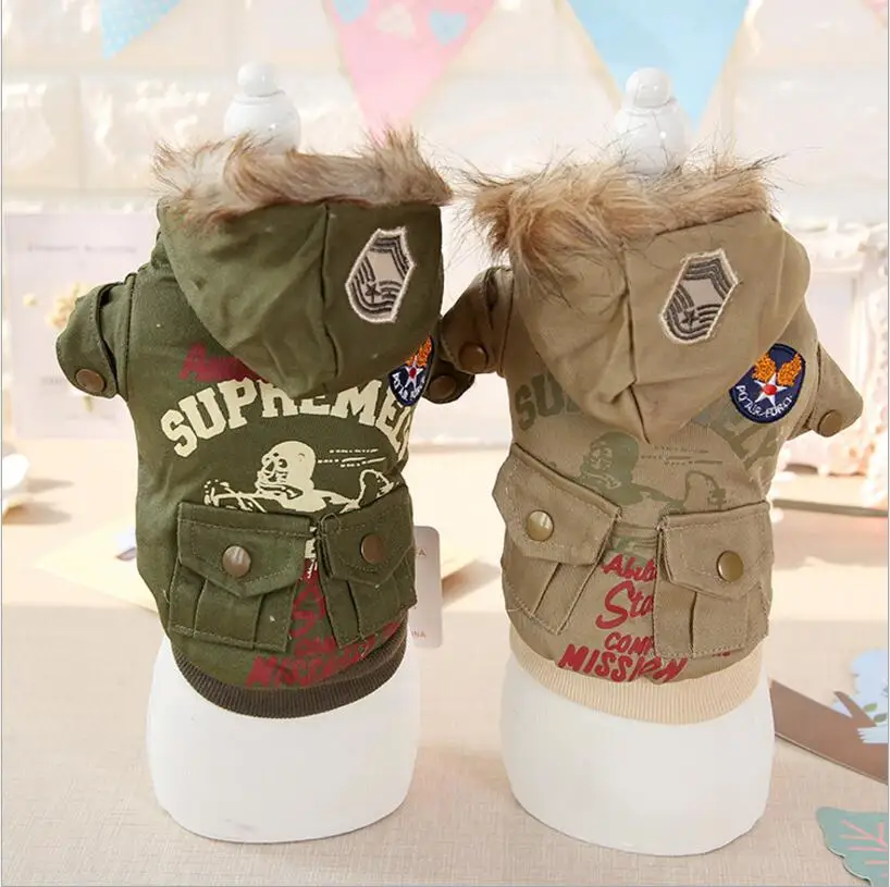 

Camo Warm Winter Cat Coat Jacket Fleece Inside Pet Clothes Dog Coat Hood Button Closure Pet Product XS S M L XL