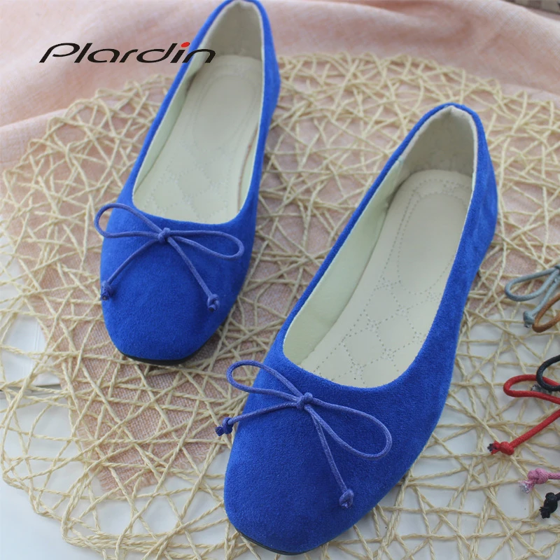

Plardin 2019 Fashion Flock Women's Flats For New Summer Slip-On Round Toe Casual Flat Shoes Basic ballet Shoes Woman Size Plus