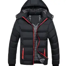 Мужчины С Капюшоном Зимние Пальто Мужской С Капюшоном Плюс Размер XXXL 4XL Куртки Подросток Slim Fit Куртка Пуховая Куртка