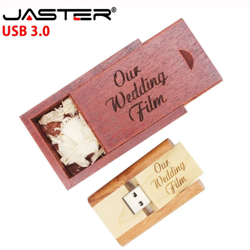 JASTER USB 3,0 вращающийся деревянный usb флеш-накопитель 64 ГБ 16 ГБ 32 ГБ карта памяти usb creativo логотип гравировка свадебные подарки