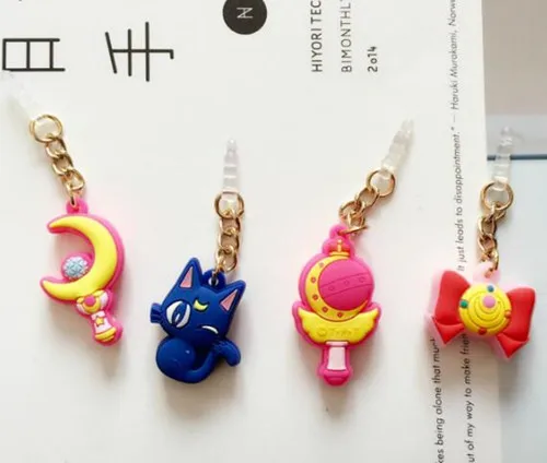 

Hot Sell Valuable Cute Sailor Moon Phone Anti Dust Plug Cell Phone Accessories For Iphone4 5 6 3.5mm Earphone Jack Plug