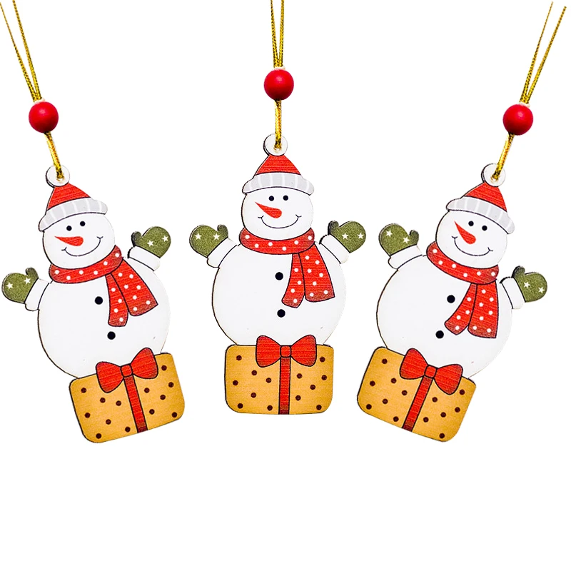 LAPHIL 3 шт. DIY рождественские деревянные подвесные украшения Санта Снеговик Рождественская елка украшения детский подарок товары для рождественской вечеринки