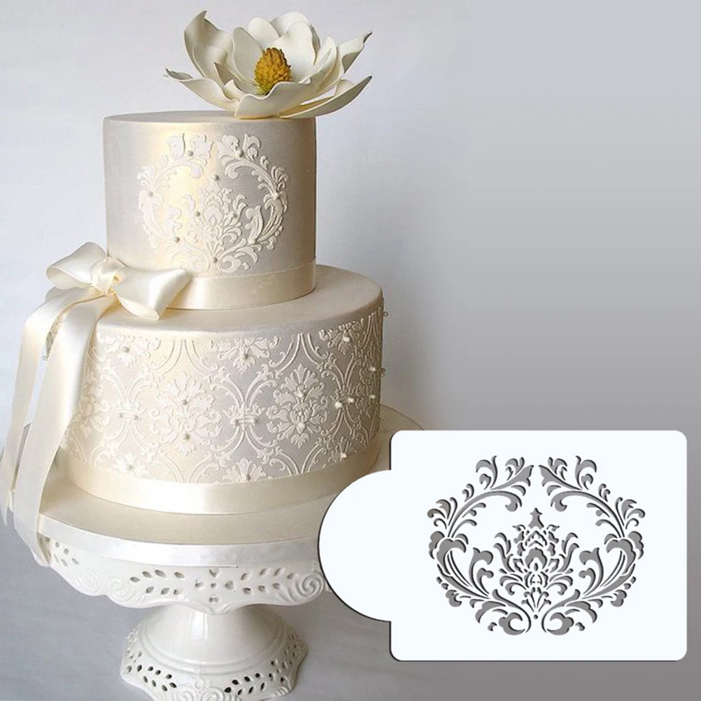 New Filigree Damask Stencil Cake Set1, Cake Side Design Stencil, Cake