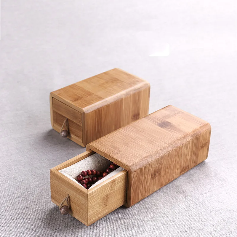 Бамбуковые деревянные подарочные коробки для ювелирных изделий, коробка для сережек, чехол для хранения помады из нефрита, коробка для хранения бусин, контейнеры для хранения