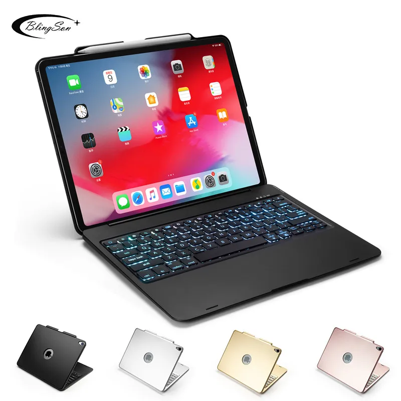 Для iPad Pro 12 9 2018 Bluetooth клавиатура чехол Авто спящий/Пробуждение защитный для '񟭒