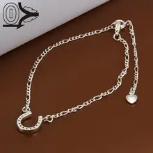Lose Money!!Wholesale Silver Plated Anklets,Fashion Silver Foot Jewelry,Inlaid Stone U Shaped Anklets For Women