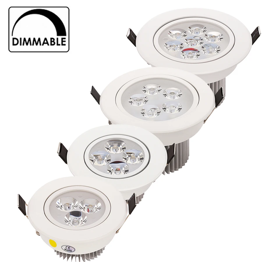 20pcs/lot Wholesale CREE 3W 4W 5W 7W LED recessed ceiling Downlight