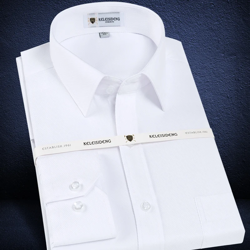 Men's Long Sleeve Standard-fit Solid Basic Dress Shirt Patch Single Pocket High-quality Formal Social White Work Office Shirts Men's Long Sleeve Standard-fit Solid Basic Dress Shirt Patch Single Pocket High-quality Formal Social White Work Office Shirts