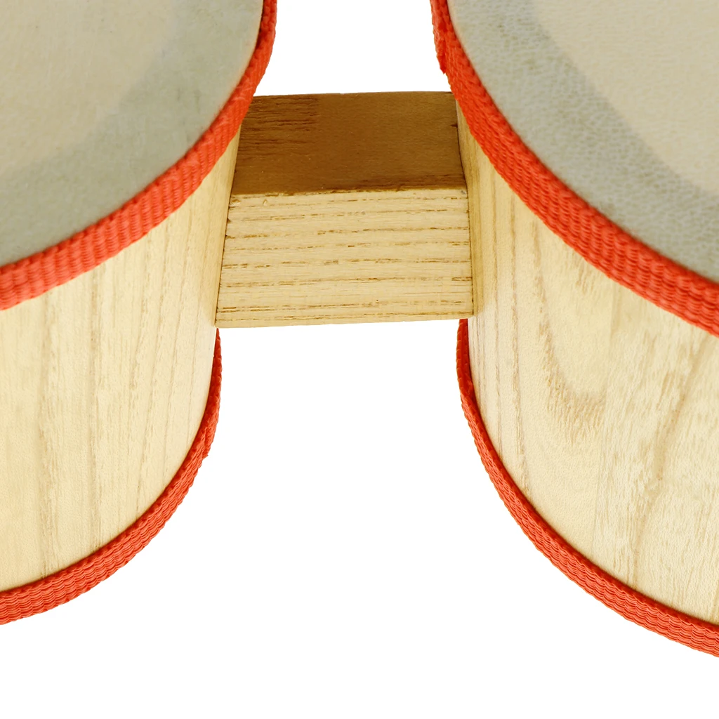 Tooyful 1 Set Wood Bongo Drum 4inch+5inch Hand Percussion Instrument with Mallet for Children Preschool Musical Toy