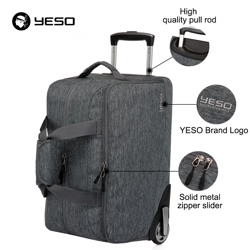 YESO тележка дорожная сумка ручной чемодан 20 дюймов 32L Rolling Duffle Сумки непромокаемые