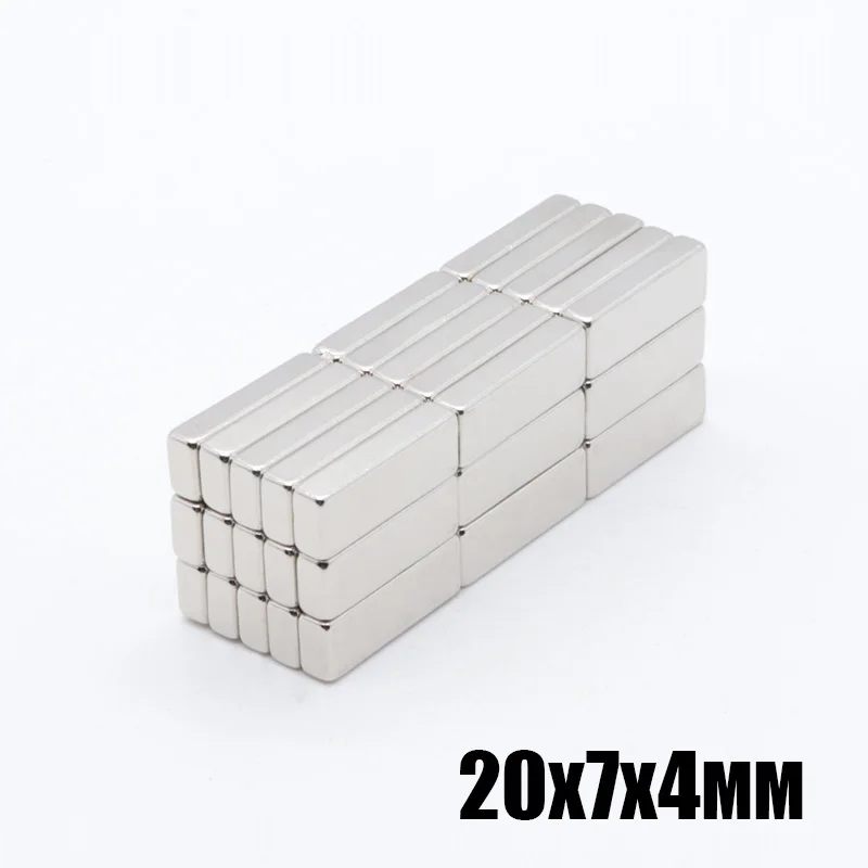 100 шт. 20x7x4 мм Высокое качество супер сильный Нео неодимовый магнит 20*7*4 20 x 7 4